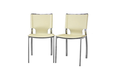 Baxton Studio Montclare Ivory Leather Modern Dining Chair - Dine in Style Store