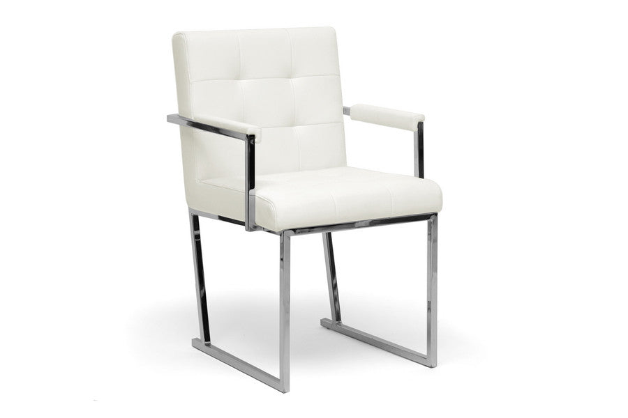 Baxton Studio Collins Ivory Mid-Century Modern Accent Chair - Dine in Style Store