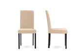 Baxton Studio Andrew Contemporary Espresso Wood Beige Fabric 5 PC Dining Set - Dine in Style Store