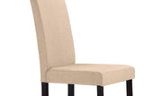 Baxton Studio Andrew Contemporary Espresso Wood Beige Fabric Dining Chair - Dine in Style Store