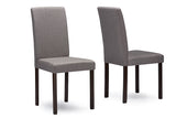 Baxton Studio Andrew Contemporary Espresso Wood Grey Fabric 5PC Dining Set - Dine in Style Store