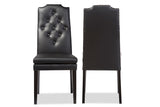 Baxton Studio Dylin Modern and Contemporary Black Faux Leather Button-Tufted Nail heads Trim Dining Chair - Dine in Style Store