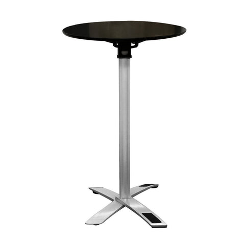 Baxton Studio Yang Black / Silver Folding Event Table (Tall Height) - Dine in Style Store