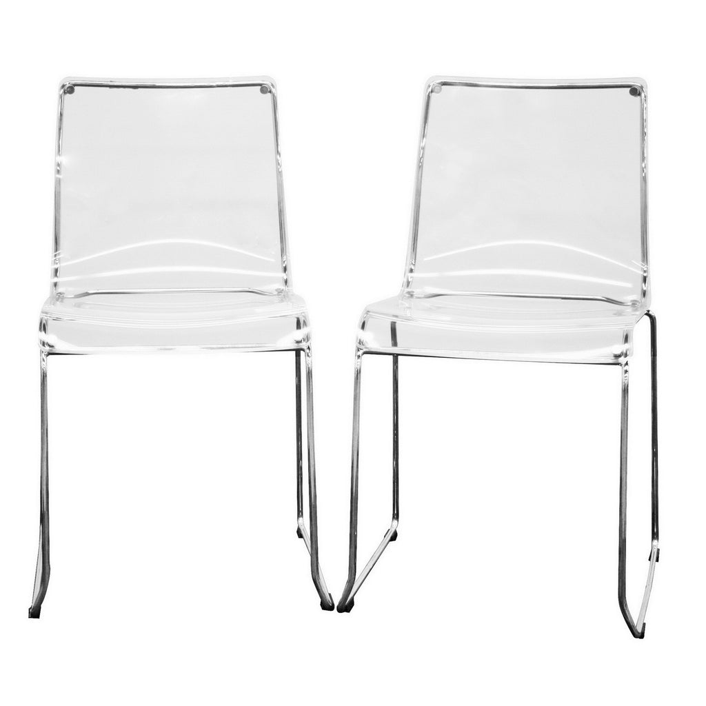 Baxton Studio Lino Transparent Clear Acrylic Dining Chair - Dine in Style Store