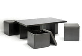 Baxton Studio Prescott Modern Table and Stool Set with Hidden Storage - Dine in Style Store