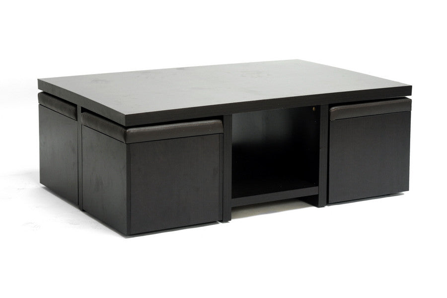 Baxton Studio Prescott Modern Table and Stool Set with Hidden Storage - Dine in Style Store