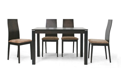 Baxton Studio Calhoun Dark Brown 5-Piece Modern Dining Set - Dine in Style Store