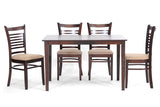 Baxton Studio Cathy Brown Wood Modern 5 Piece Dining Set - Dine in Style Store