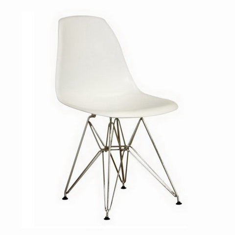 Baxton Studio Azzo White Plastic Mid-Century Modern Side Chair - Dine in Style Store