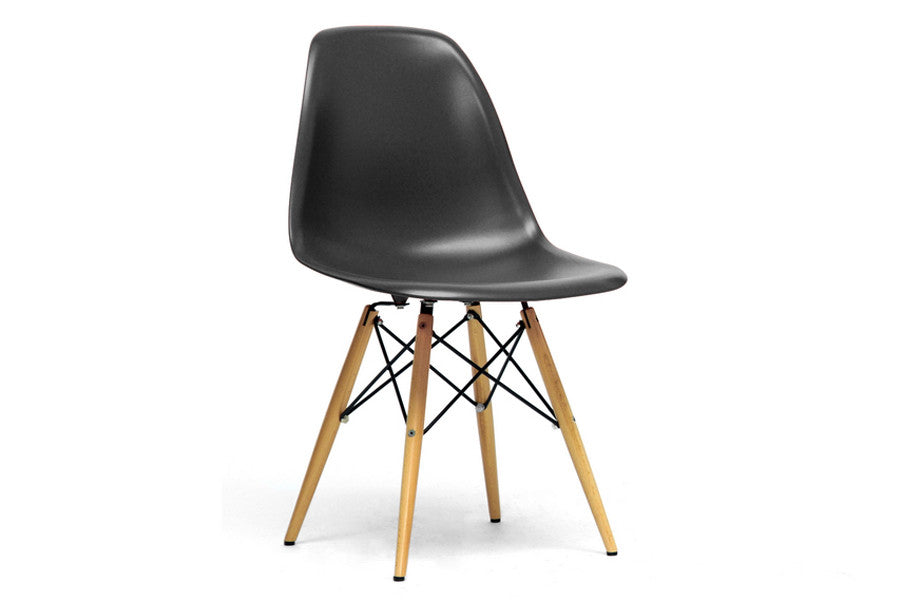 Baxton Studio Azzo Black Plastic Mid-Century Modern Shell Chair - Dine in Style Store