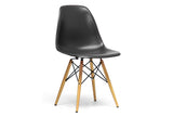 Baxton Studio Azzo Black Plastic Mid-Century Modern Shell Chair - Dine in Style Store