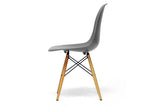 Baxton Studio Azzo Grey Plastic Mid-Century Modern Shell Chair - Dine in Style Store