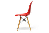 Baxton Studio Azzo Red Plastic Mid-Century Modern Shell Chair - Dine in Style Store