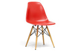 Baxton Studio Azzo Red Plastic Mid-Century Modern Shell Chair - Dine in Style Store