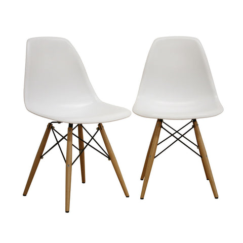 Baxton Studio DURANTE White Plastic Molded Chair - Dine in Style Store
