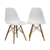 Baxton Studio Azzo White Plastic Mid-Century Modern Shell Chair - Dine in Style Store