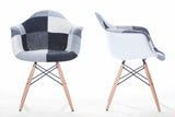 Baxton Studio Lia White and Black Patchwork Mid-Century Style Dining Chair - Dine in Style Store