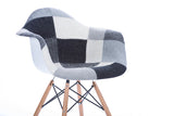 Baxton Studio Lia White and Black Patchwork Mid-Century Style Dining Chair - Dine in Style Store