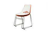 Baxton Studio Jupiter White and Orange Plastic Modern Dining Chair - Dine in Style Store