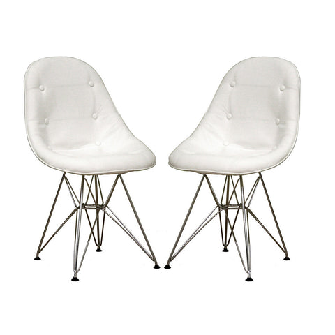 Baxton Studio Ami Modern White Faux Leather Side Chair - Dine in Style Store