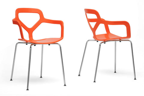 Baxton Studio Miami Orange Plastic Modern Dining Chair - Dine in Style Store