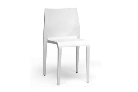 Baxton Studio Blanche White Molded Plastic Modern Dining Chair - Dine in Style Store