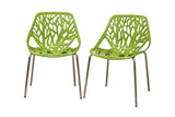 Baxton Studio Birch Sapling Green Plastic Modern Dining Chair - Dine in Style Store