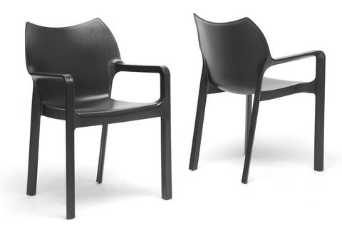 Baxton Studio Limerick Black Plastic Stackable Modern Dining Chair - Dine in Style Store