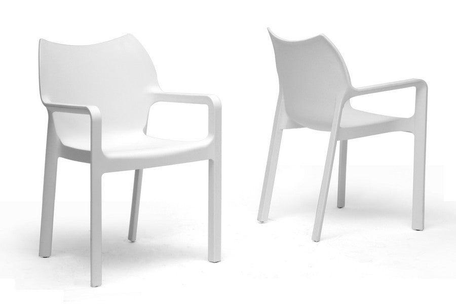 Baxton Studio Limerick White Plastic Stackable Modern Dining Chair - Dine in Style Store