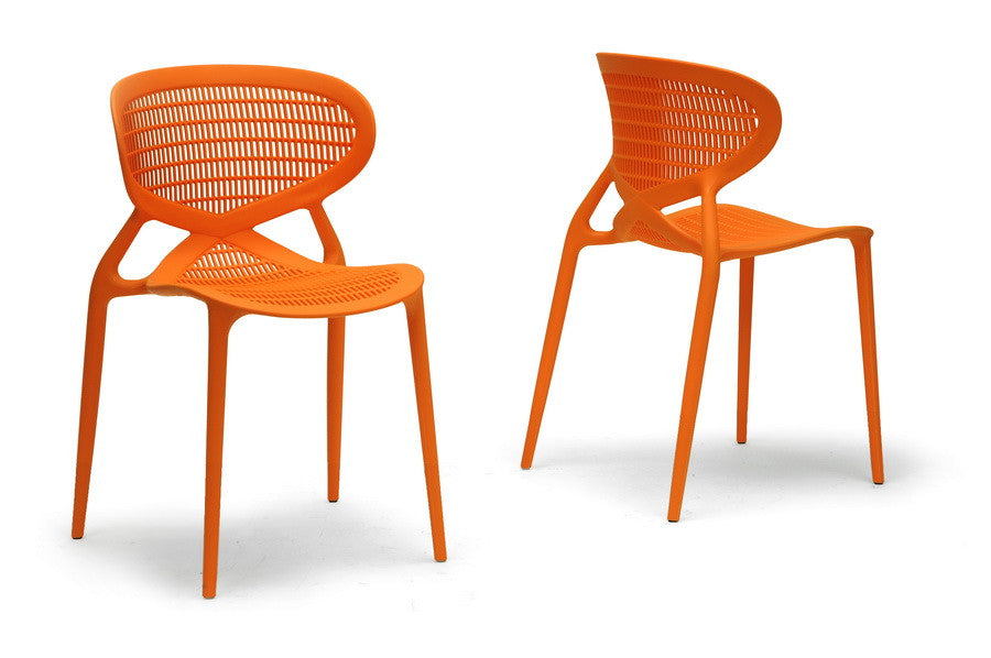 Baxton Studio Neo Orange Plastic Modern Dining Chair - Dine in Style Store