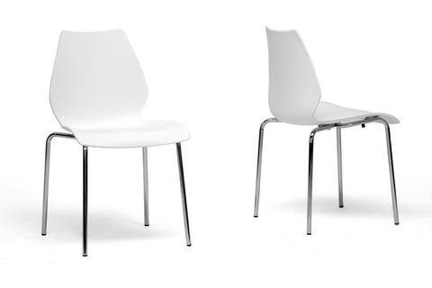 Baxton Studio Overlea White Plastic Modern Dining Chair - Dine in Style Store