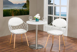 Baxton Studio Siatka Contemporary White Metal & Leather Dining Chair - Dine in Style Store