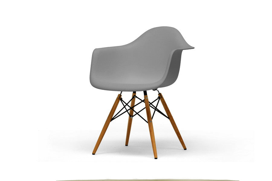 Baxton Studio Pascal Grey Plastic Mid-Century Modern Shell Chair - Dine in Style Store