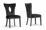 Baxton Studio DeJarnette Black Velveteen Dining Chair - Dine in Style Store