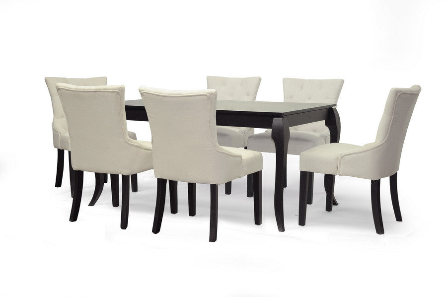 Baxton Studio Epperton Black Wood 7-Piece Modern Dining Set - Dine in Style Store