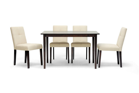 Baxton Studio Elsa Brown Wood 5-Piece Modern Dining Set - Dine in Style Store