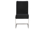 Baxton Studio Toulan Modern and Contemporary Black Faux Leather Upholstered Stainless Steel Dining Chair - Dine in Style Store