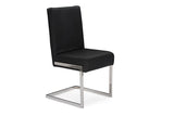 Baxton Studio Toulan Modern and Contemporary Black Faux Leather Upholstered Stainless Steel Dining Chair - Dine in Style Store