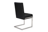 Baxton Studio Toulan Modern and Contemporary Black Faux Leather Upholstered Stainless Steel Dining Chair - Dine in Style Store