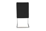 Baxton Studio Toulan Modern and Contemporary Black Faux Leather Upholstered Stainless Steel Dining Chair - Dine in Style Store