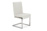 Baxton Studio Toulan Modern and Contemporary White Faux Leather Upholstered Stainless Steel Dining Chair - Dine in Style Store