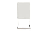 Baxton Studio Toulan Modern and Contemporary White Faux Leather Upholstered Stainless Steel Dining Chair - Dine in Style Store