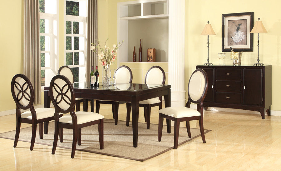 Baxton Studio Vandegriff Brown and Ivory 8-Piece Modern Dining Set - Dine in Style Store