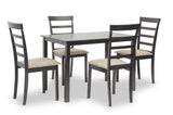 Baxton Studio Jet Sun Dark Brown/Beige 5 Pieces Dining Set - Dine in Style Store