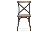 Baxton Studio Konstanze Industrial Walnut Wood and Metal Dining Chair in Antique Cooper Finishing - Dine in Style Store