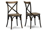 Baxton Studio Konstanze Industrial Walnut Wood and Metal Dining Chair in Antique Cooper Finishing - Dine in Style Store