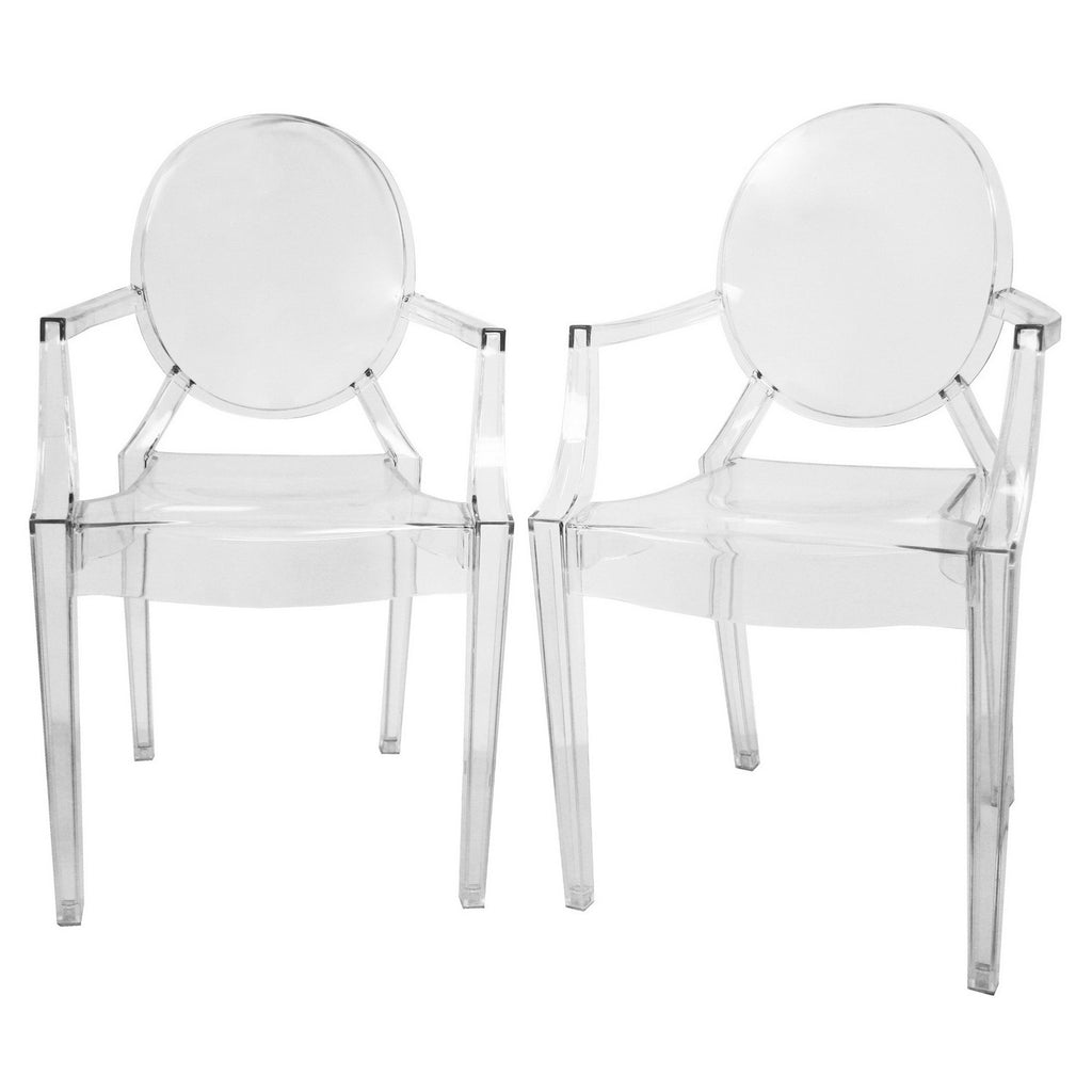 Baxton Studio Dymas Modern Acrylic Armed Ghost Chair - Dine in Style Store