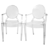 Baxton Studio Dymas Modern Acrylic Armed Ghost Chair - Dine in Style Store