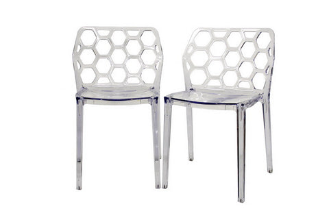 Baxton Studio Honeycomb Clear Acrylic Modern Dining Chair - Dine in Style Store