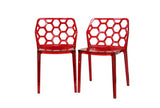 Baxton Studio Honeycomb Red Acrylic Modern Dining Chair - Dine in Style Store